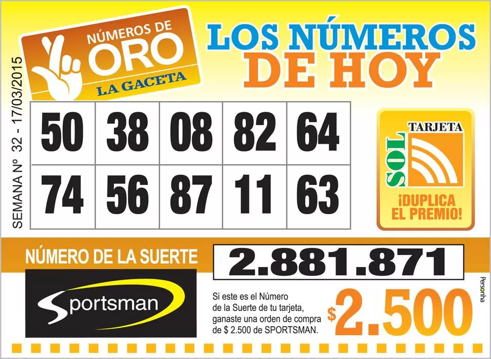 Los Números de Oro de LA GACETA