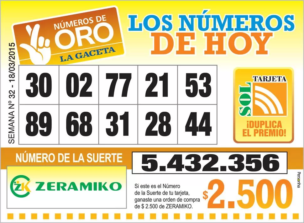 Los Números de Oro de LA GACETA