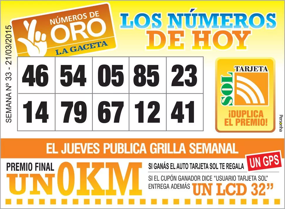 Los Números de Oro de LA GACETA