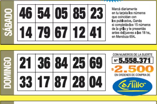 La grilla completa de los Números de Oro de la semana N° 33