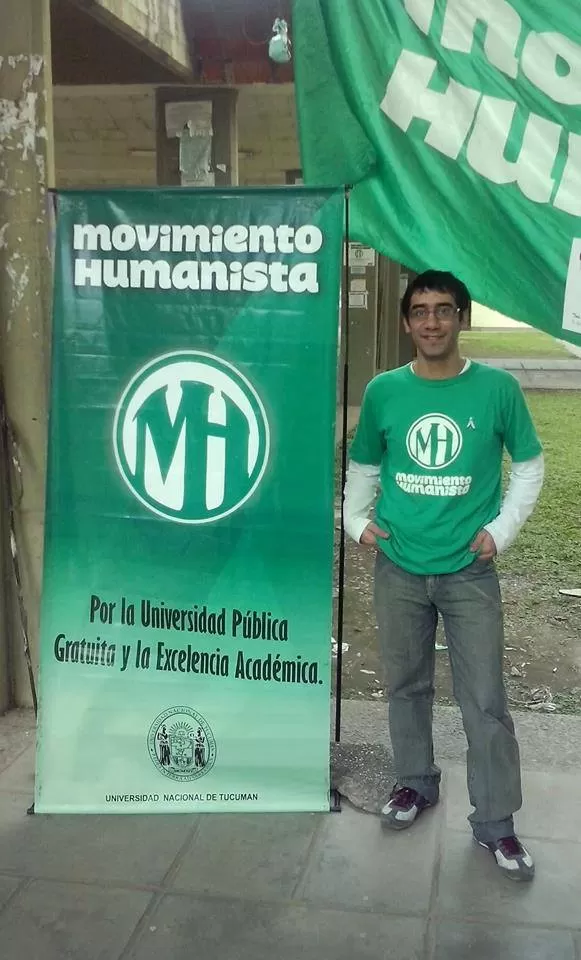  El titular del centro de estudiantes de Derecho, Luis Albornoz Perea, en medio de una polémica.