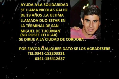 Buscan a un joven que habría desaparecido en Tucumán