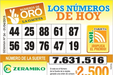 Los Números de Oro de LA GACETA