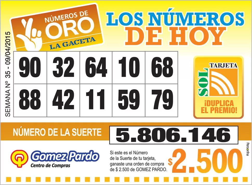 Los Números de Oro de LA GACETA