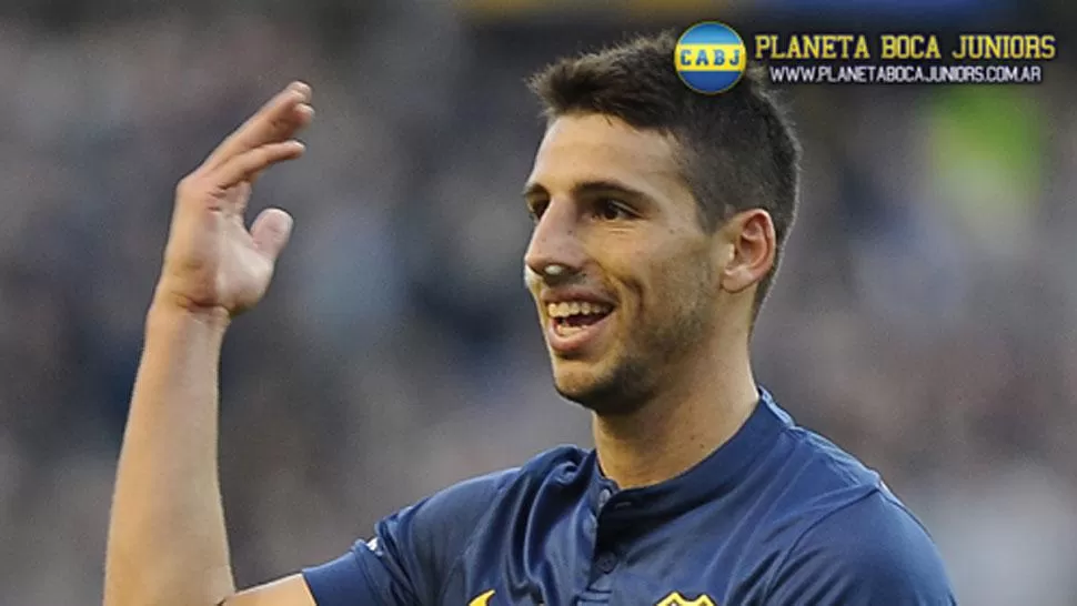 CON ALGODONES. Así tuvo que jugar Calleri ante Quilmes y ante Belgrano usará máscara. (FOTO DE PLANETA BOCA JUNIORS)