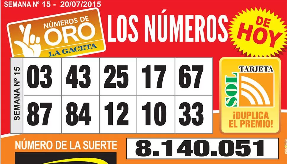 Los Números de Oro de LA GACETA