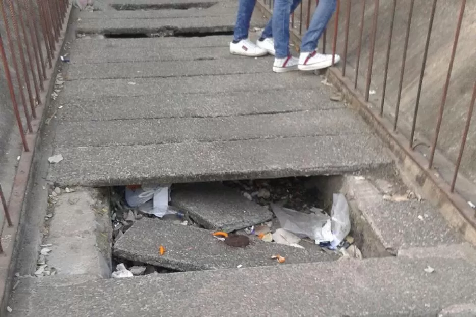 El puente del parque 9 de Julio es una vergüenza