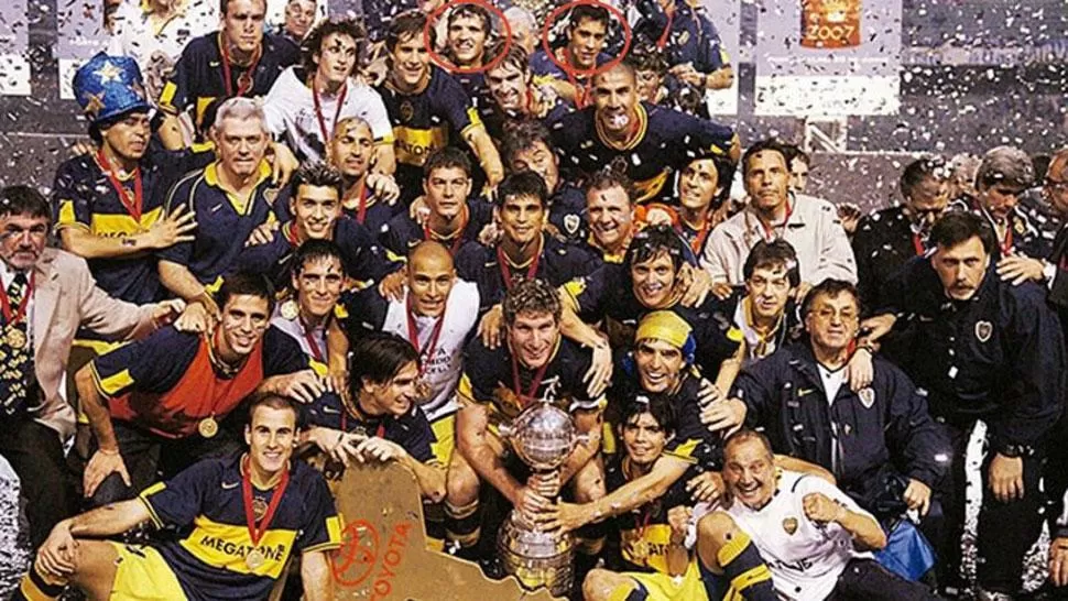 OTRA VEZ. Bertolo y Maidana también ganaron la copa en 2007, pero para Boca. (INFOBAE)