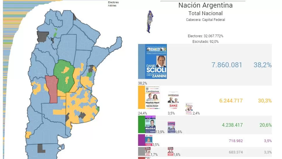 Seguí los resultados en vivo por provincia o departamento