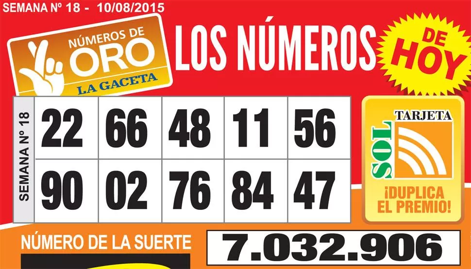 Los Números de Oro de LA GACETA