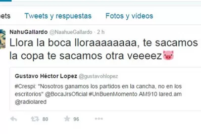 El hijo de Gallardo se burló de Crespi y de Boca
