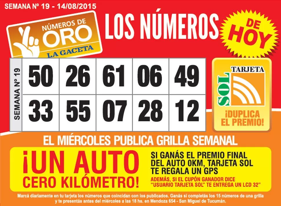 Los Números de Oro de LA GACETA