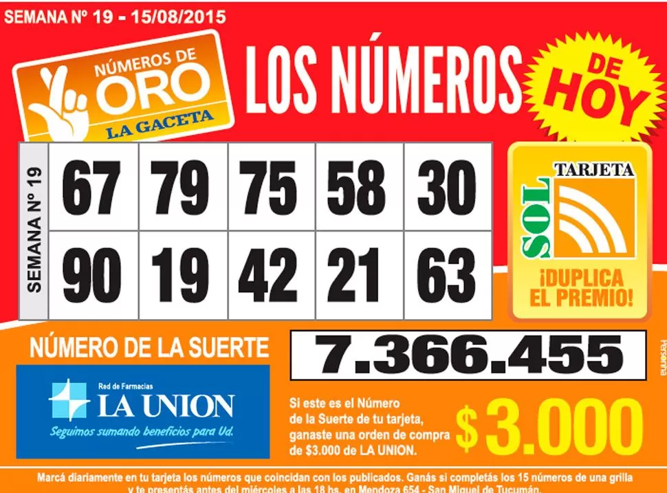 Los Números de Oro de LA GACETA