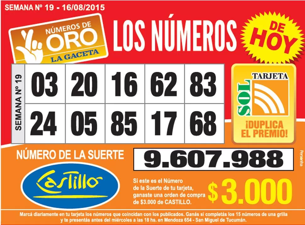 Los Números de Oro de LA GACETA