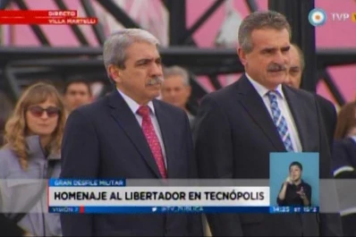 Sin Cristina, Aníbal Fernández presidió el homenaje a San Martín