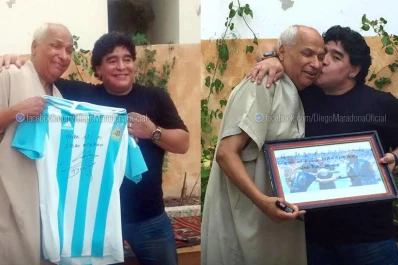 Emotivo reencuentro entre Maradona y el árbitro del partido Argentina-Inglaterra, de 1986
