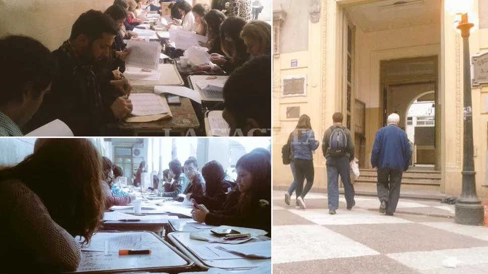 PASILLOS LLENOS. Votantes y fiscales superpoblaron la escuela Normal. LA GACETA / CARLOS FRIAS VIA MOVIL