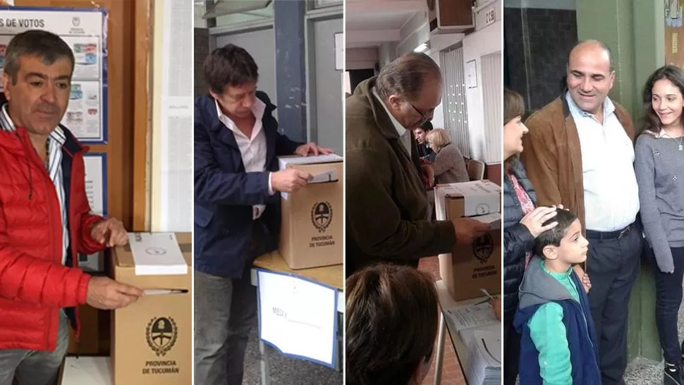 A LAS URNAS. Cano, Bussi, Cirnigliaro y Manzur cumpliendo con su deber cívico. 