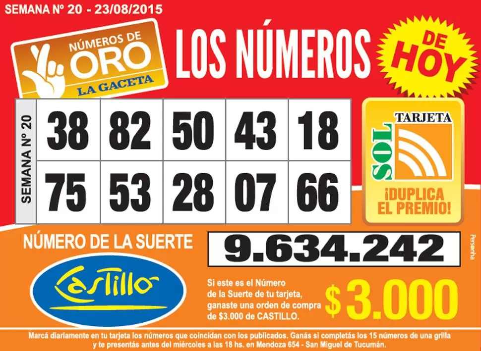 Los Números de Oro de LA GACETA