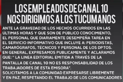 Empleados de Canal 10 se defienden