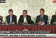 Massa, Macri y Stolbizer brindaron un contundente apoyo a Cano