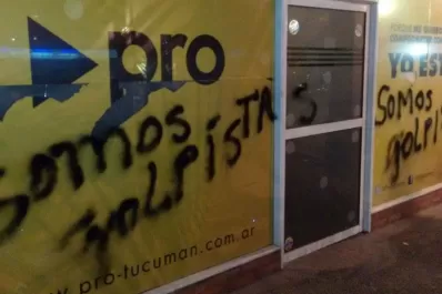 Escracharon la sede del PRO en Yerba Buena