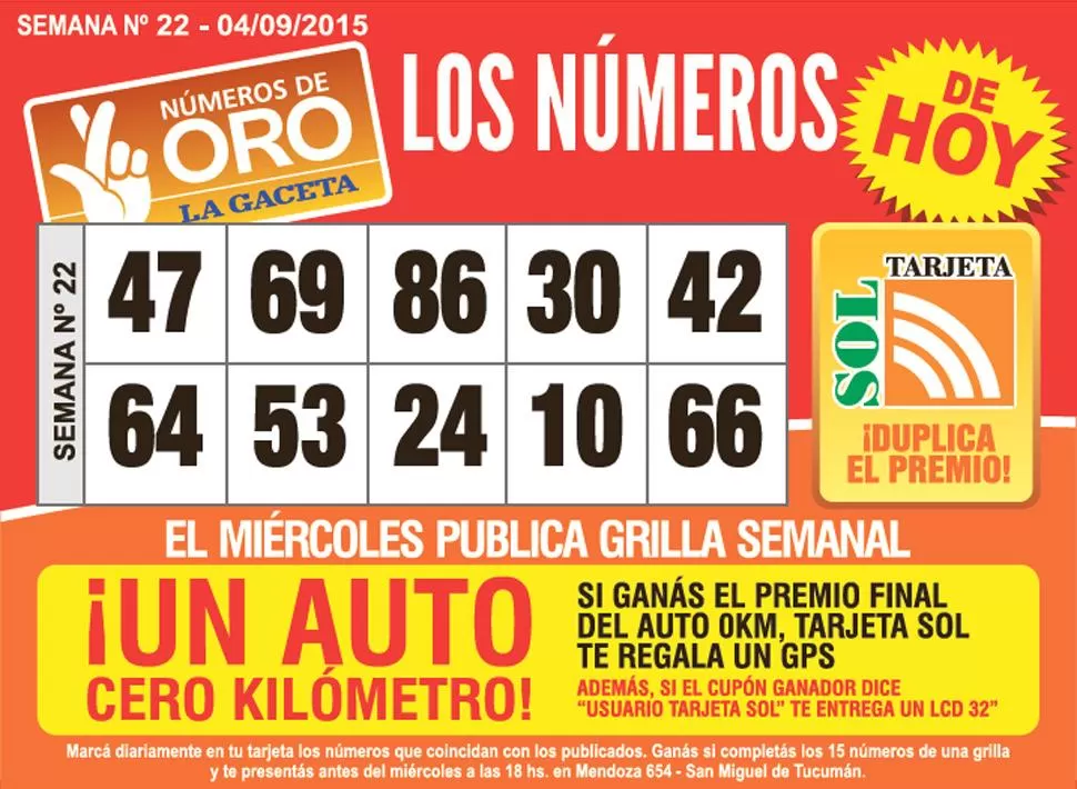 Los Números de Oro de LA GACETA