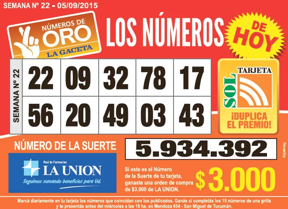 Los Números de Oro de LA GACETA