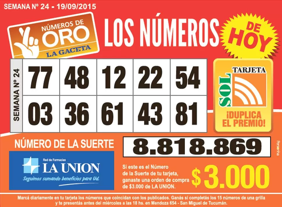 Los Números de Oro de LA GACETA