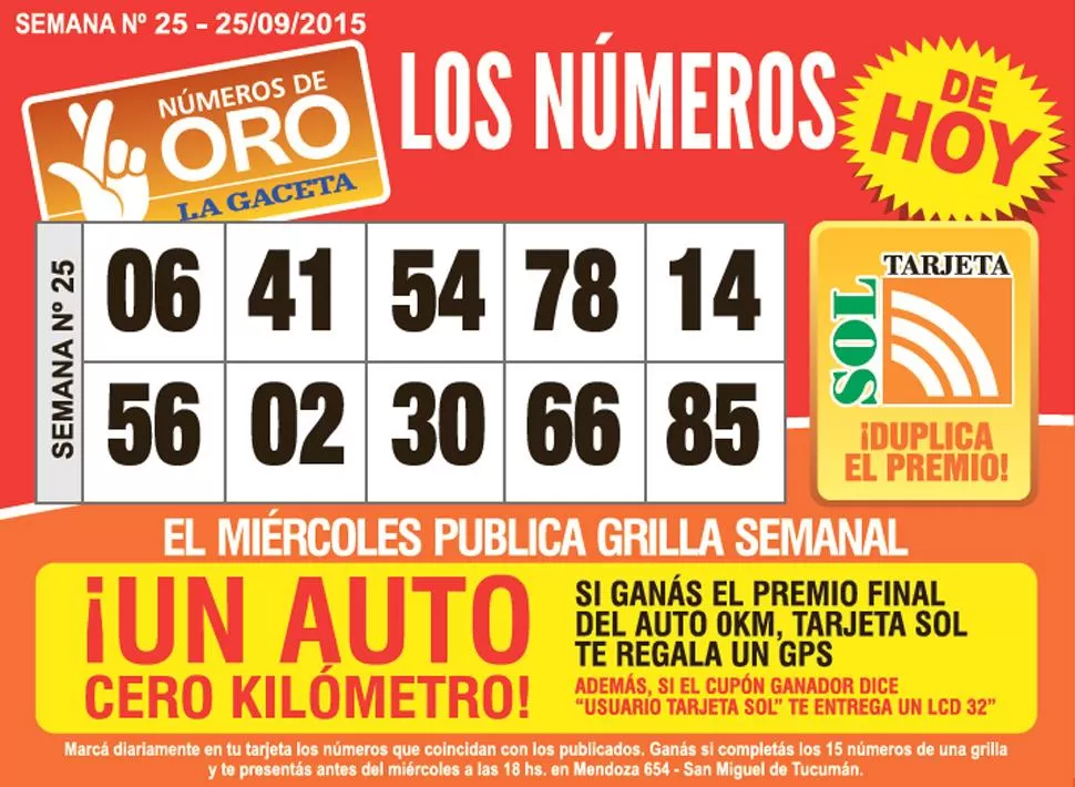 Los Números de Oro de LA GACETA