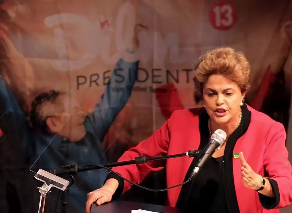 SAN PABLO. Dilma Rousseff habla en el 12° Congreso de la Central Única de Trabajadores, vinculada al PT. reuters