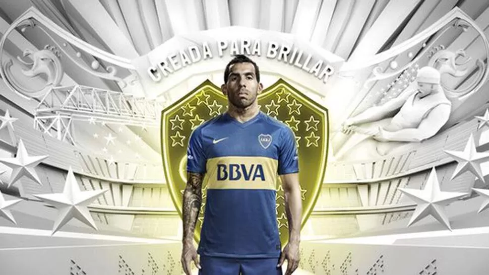 Tevez presentó la nueva camiseta de Boca