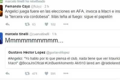 Tinelli sigue la polémica en Twitter