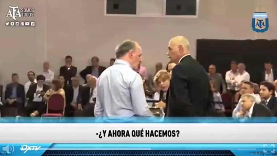 COSA E' MANDINGA. Los funcionarios de la AFA no saben qué hacer después de descubrir la maniobra que impidió elegir al nuevo presidente de la entidad. CAPTURA DE VIDEO