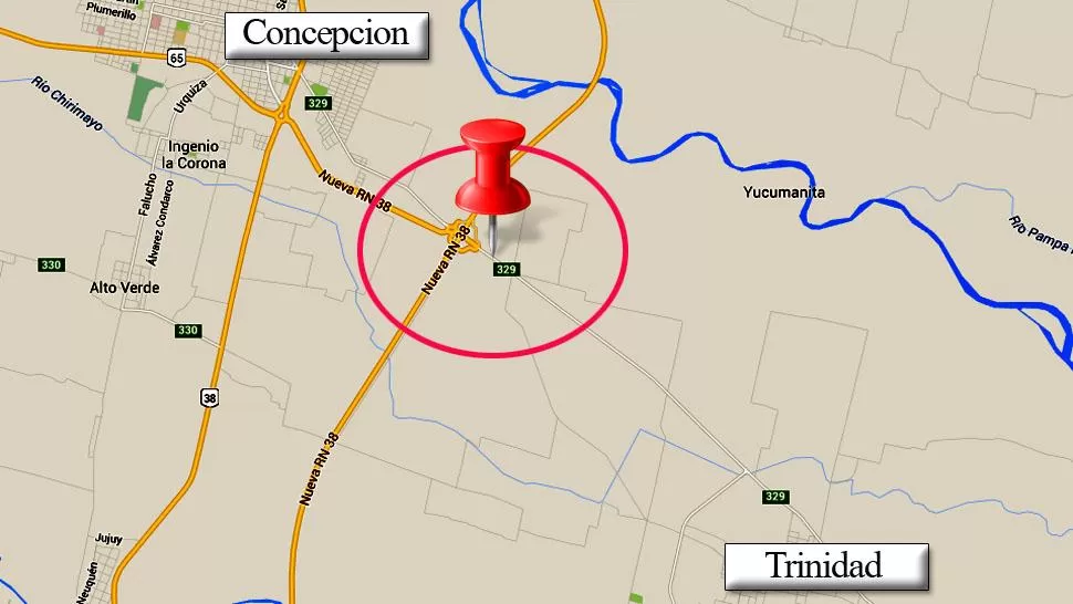 Transportistas rurales cortan la ruta 329, entre Concepción y La Trinidad