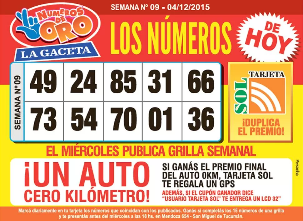 Los Números de Oro de LA GACETA