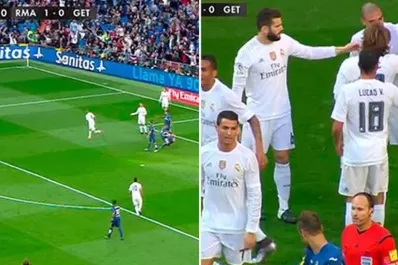 Benzema marcó, Cristiano Ronaldo no festejó y se quedó reclamando un penal