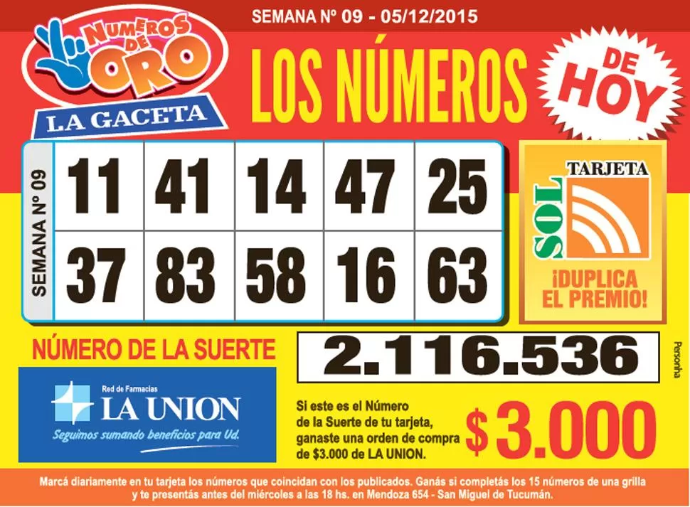 Los Números de Oro de LA GACETA