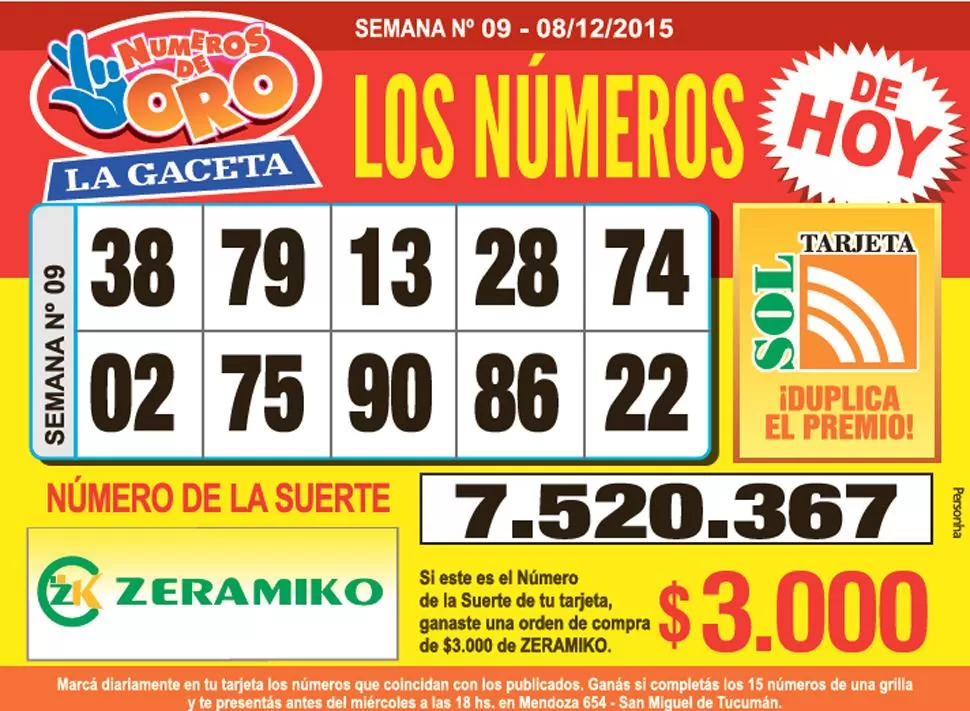 Los Números de Oro de LA GACETA