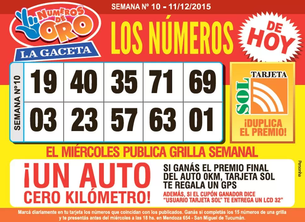 Los Números de Oro de LA GACETA