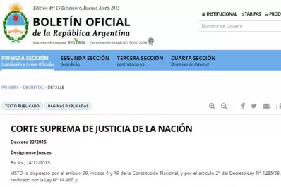 Oficializaron el decreto de nombramiento de dos jueces de la Corte Suprema