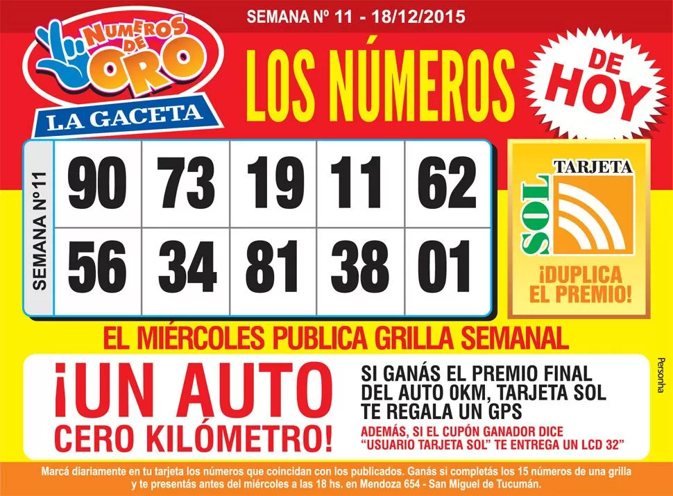 Los Números de Oro de LA GACETA