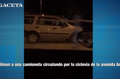 Una camioneta circuló por una ciclovía que aún no se inauguró