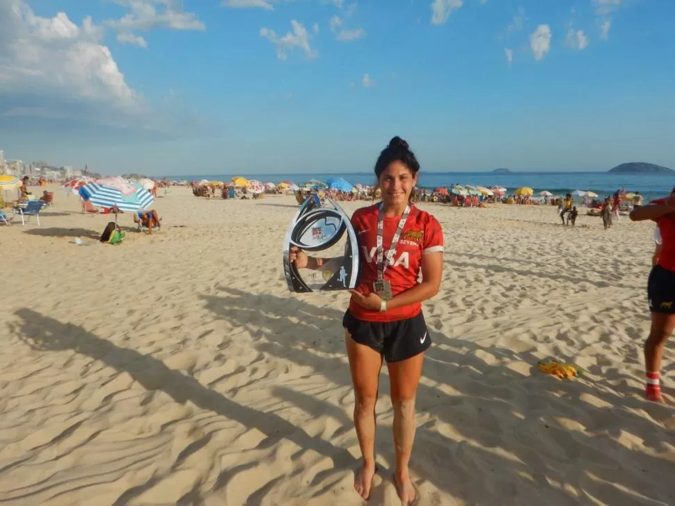 DEBUT. Mayra Aguilar, de La Querencia, tuvo su primera experiencia en las arenas de Río de Janeiro. foto de Isa Fontanarrosa