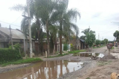 Sector intransitable en calle Rojas Paz