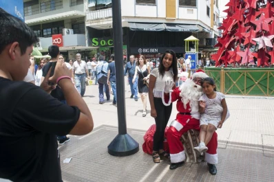 No podía faltar la foto con Papá Noel