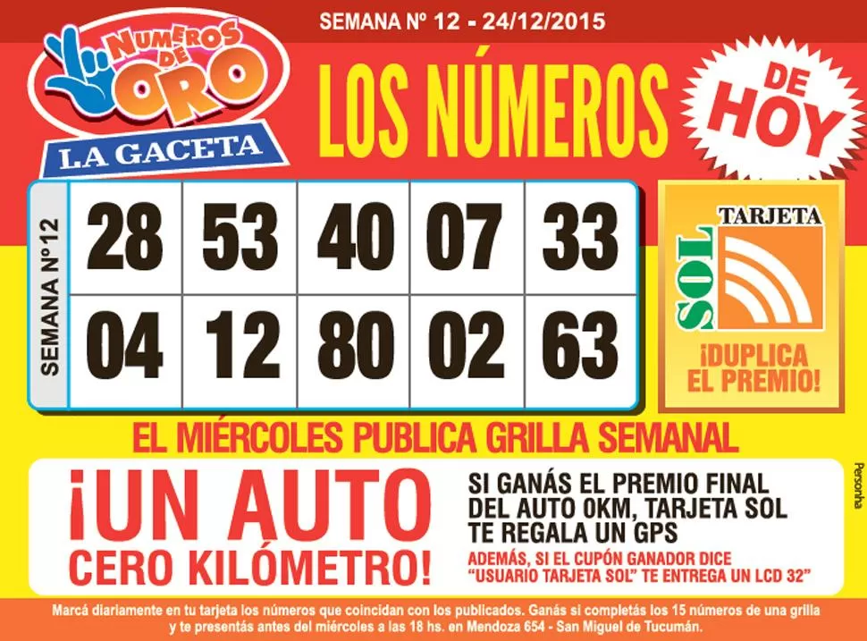 Los Números de Oro de LA GACETA