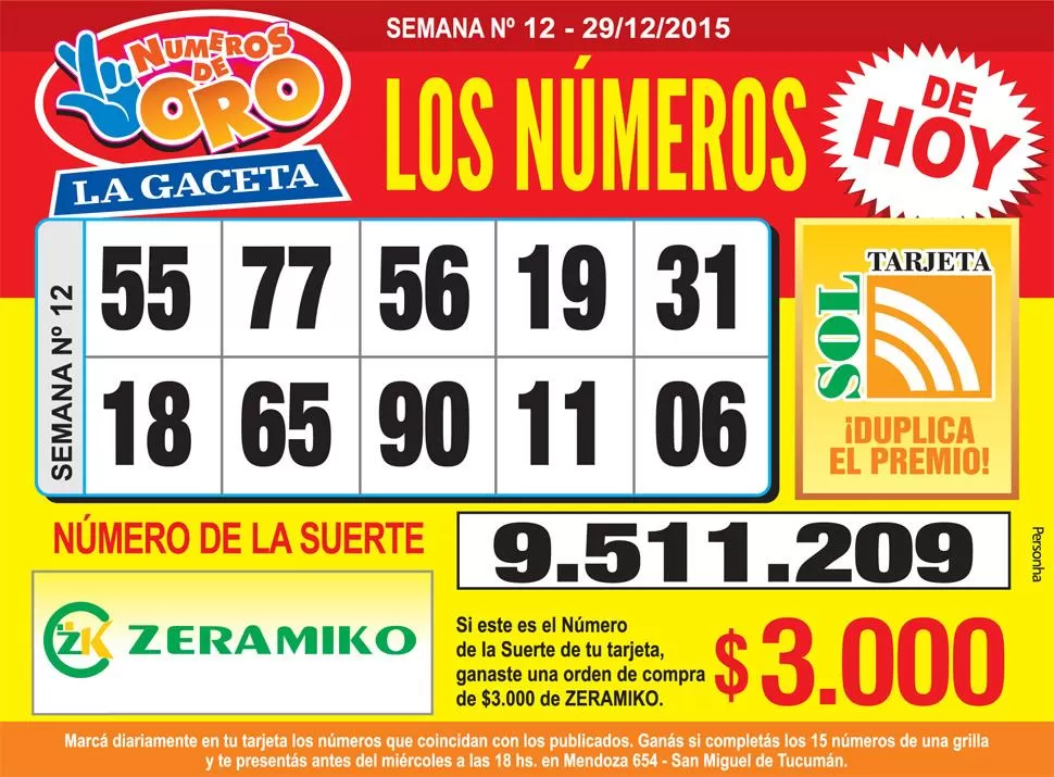 Los Números de Oro de LA GACETA