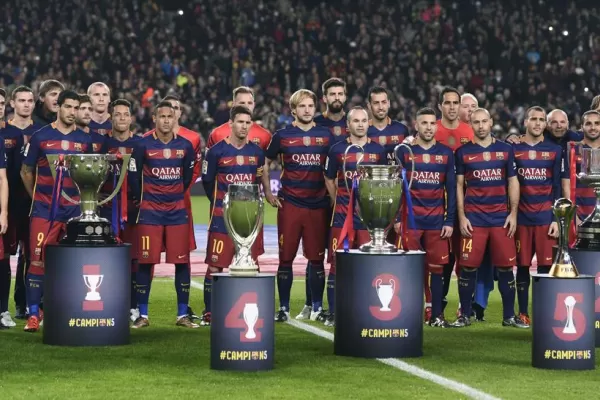 Recontra campeón: Barcelona exhibió sus títulos y Betis lo reconoció
