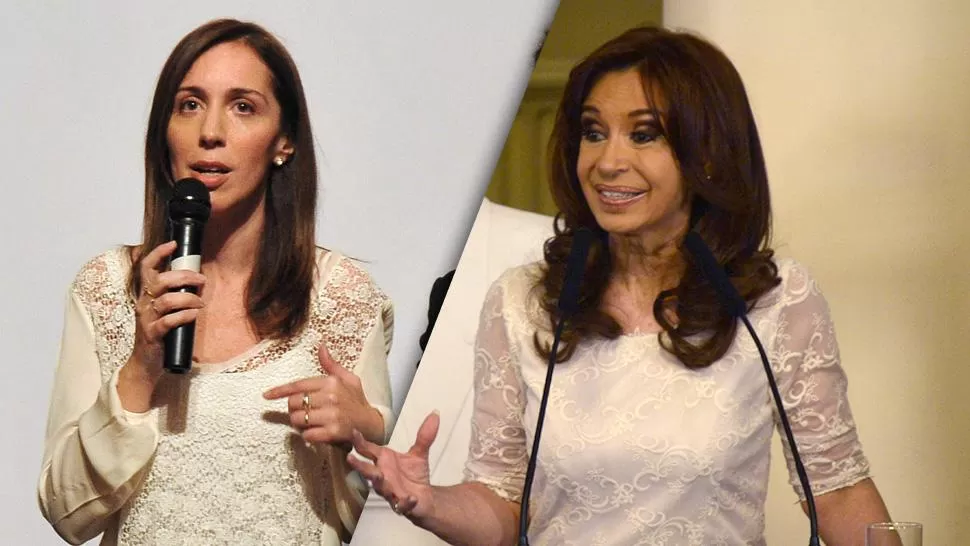 PUJA POLÍTICA. La gobernadora Vidal y la ex presidenta Cristina Fernández.